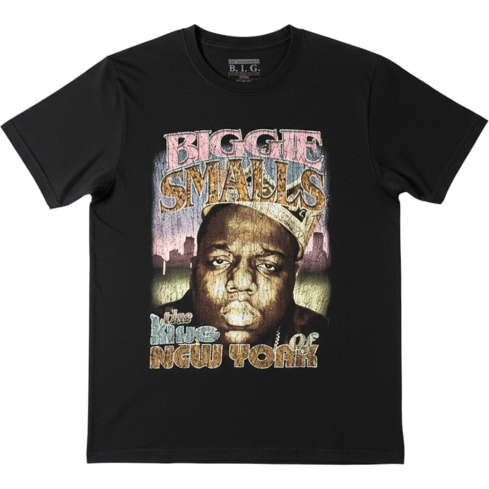 The Notorious BIG Biggie Smalls T-Shirt Mens Medium Black Graphic Cotton GUC